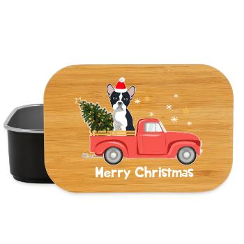 Frenchie Xmas Truck – Frohe Weihnachten - Lunch Box - Schwarz - Vorne