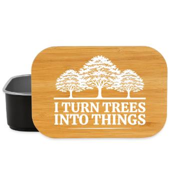 I Turn Trees Into Things Carpenter Humor carpenter - Boîte à goûter - noir - Devant