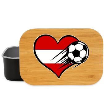 Austria Flag Football with Heart - Lunch Box - black - Front