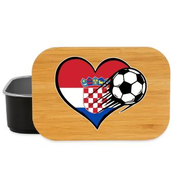 Kroatien Flagge Fußball mit Herz - Lunch Box - Schwarz - Vorne
