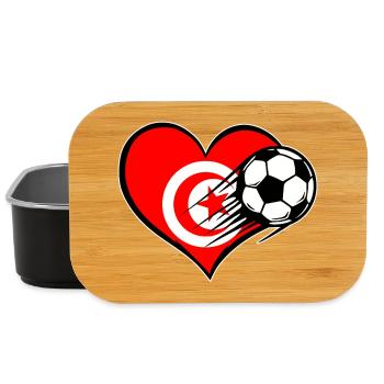 Tunisia Flag Football with Heart - Lunch Box - black - Front
