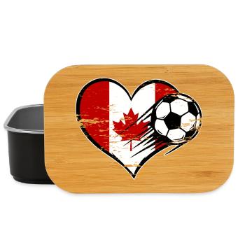 Canada Flag Soccer avec Cœur - Boîte à goûter - noir - Devant