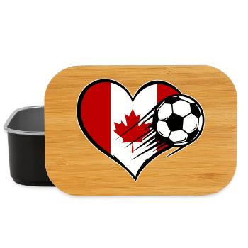 Kanada Flagge Fußball mit Herz - Lunch Box - Schwarz - Vorne