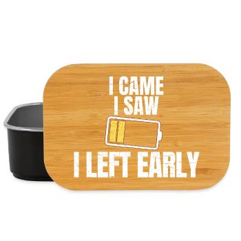 I Came I Saw Funny Introvert Social Battery Vibe - Lunch Box - black - Front