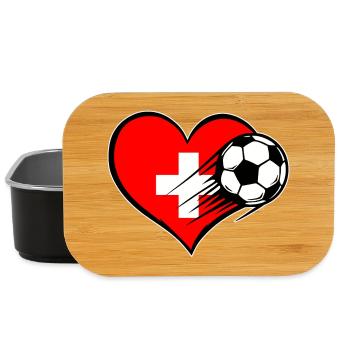 Flag Football suisse avec cœur - Boîte à goûter - noir - Devant