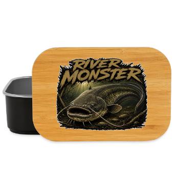 Monstre de pêche au poisson-chat de la rivière - Boîte à goûter - noir - Devant