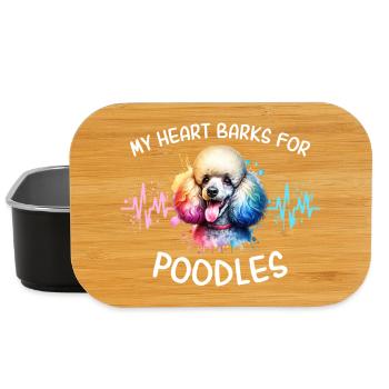 Pudel Herzlinie - Lunch Box - Schwarz - Vorne