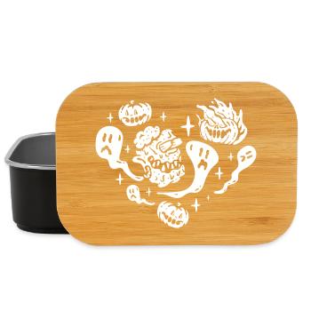 Halloween Heart with Halloween Pumpkin Ghost - Lunch Box - black - Front