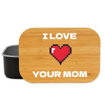 Pixel Herz Ich liebe deine Mutter - Lunch Box - Schwarz - Vorne