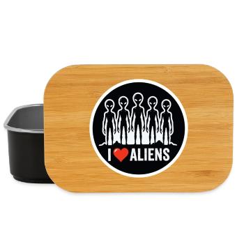 I Love Aliens Extraterrestrial UFO Fan - Lunch Box - black - Front