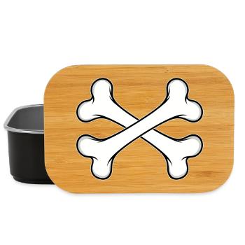 Hundeknochen gekreuzt - Lunch Box - Schwarz - Vorne
