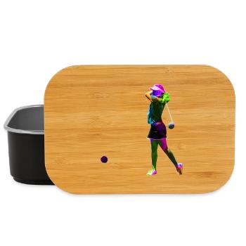Bunte Golferin - Lunch Box - Schwarz - Vorne