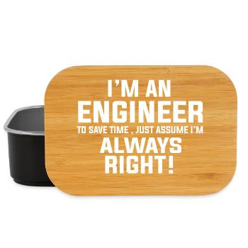 I AM AN ENGINEER I AM ALWAYS RIGHT - Lunch Box - black - Front