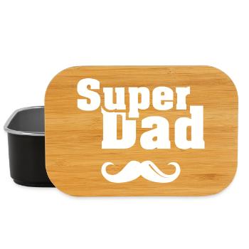 Super Vater Bart cool Dad Logo Symbol Spruch - Lunch Box - Schwarz - Vorne