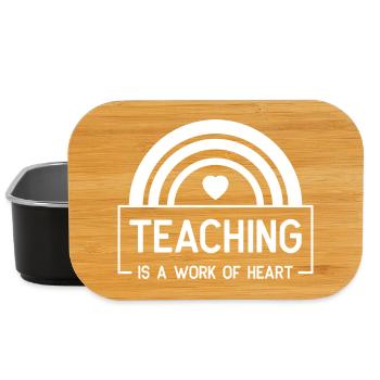 Teaching work of heart - Lustiges Lehrer Design - Lunch Box - Schwarz - Vorne