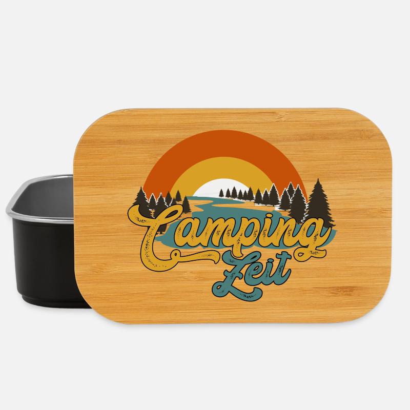 Camper Campingzeit Wohnwagen Grillen Urlaub - Lunch Box - Schwarz
