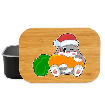 Hase Weihnachten Karotte - Lunch Box - Schwarz - Vorne
