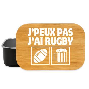 rugby, fan de rugby, rugby humour, rugby sport - Boîte à goûter - noir - Devant
