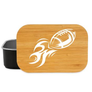 Football Américain Symbole Feu Balle Lancer Vol - Boîte à goûter - noir - Devant
