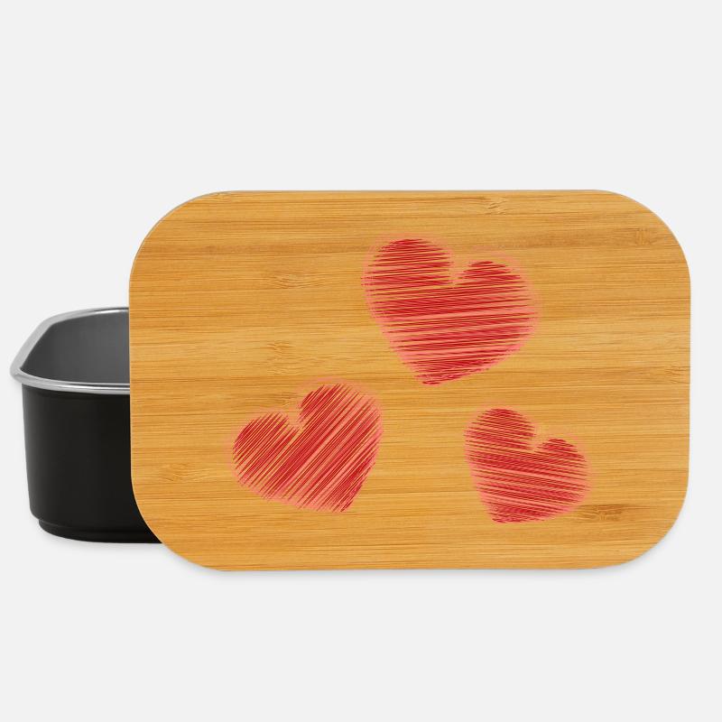 CŒUR. CŒURS. SAINT VALENTIN. LOVE. AMOUR. COUPLE. - Boîte à goûter - noir