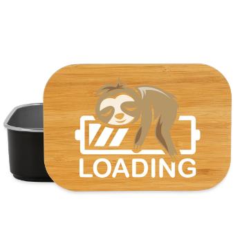 lustiges Faultier loading Batterie Symbol comic - Lunch Box - Schwarz - Vorne