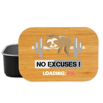 Fitness Faultier Bodybilding no excuses lustig - Lunch Box - Schwarz - Vorne