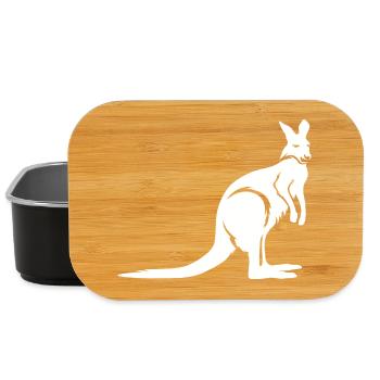 Kangaroo Australia Animal Logo Illustration Icon - Lunch Box - black - Front