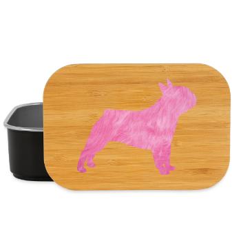 Pug Fluffy Fur Dog Pink Master Mistress - Lunch Box - black - Front