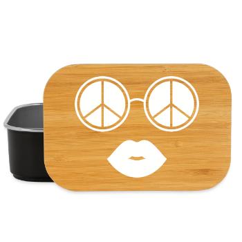 Peace and Lips / Peace Glasses and Lips - Lunch Box - black - Front