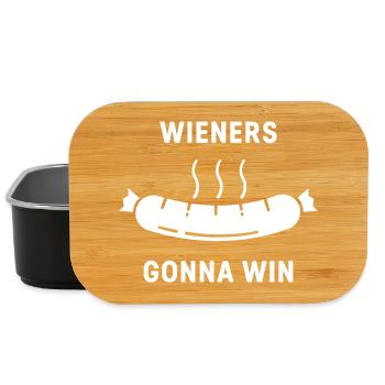 Wieners Gonna Win | BBQ Sausage - Lunch Box - black - Front