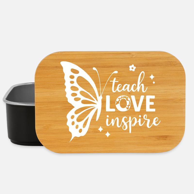 Stärkendes Schmetterlingsmotiv mit inspirierendem Text - Lunch Box - Schwarz