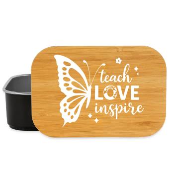 Butterfly with Inspirational Words Design - Lunch Box - black - Front