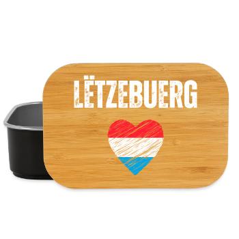 J’adore le Luxembourg, drapeau du Luxembourg - Boîte à goûter - noir - Devant
