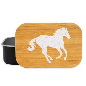 Weißes Pferd im Galopp - Lunch Box - Schwarz - Vorne
