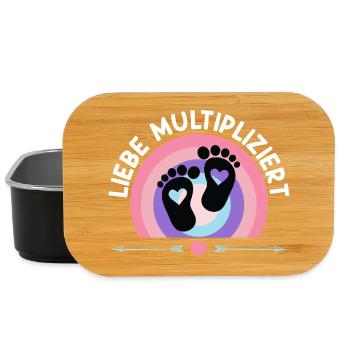 Expectant mother LOVE MULTIPLIES Funny - Lunch Box - black - Front