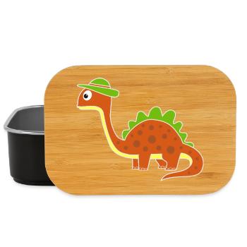 Drôle de dinosaure avec des points - Boîte à goûter - noir - Devant