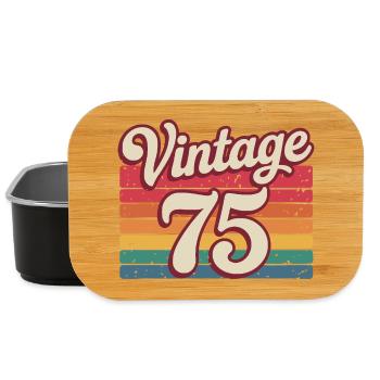 Vintage 75 Retro Design 70er Jahre - Lunch Box - Schwarz - Vorne