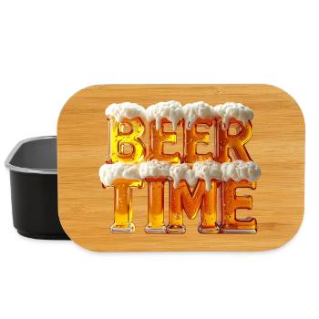 Beer Time – 3D Beer Glass Letters with Foam - Lunch Box - black - Front