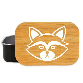 Grumpy raccoon face black and white - Lunch Box - black - Front
