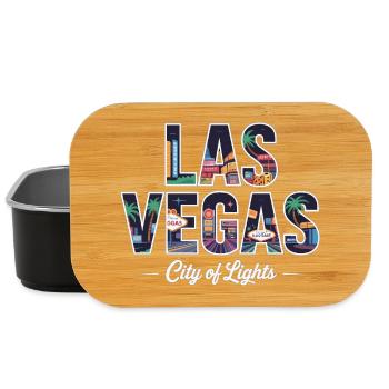 Las Vegas City of Lights – Retro Casino - Lunch Box - black - Front