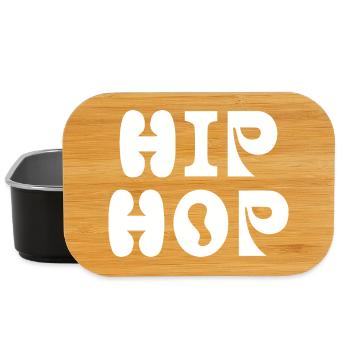 Bold Hip Hop Typographic Crest - Lunch Box - black - Front