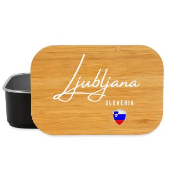 Ljubljana, Slowenien, minimalistisches, elegantes Design - Lunch Box - Schwarz - Vorne