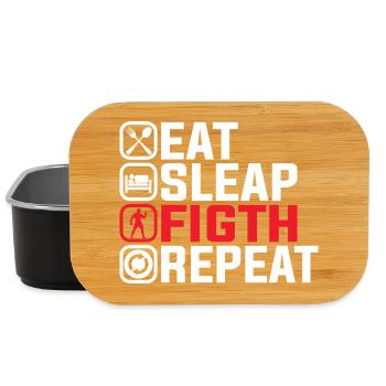Eat Sleep Fight Repeat – MMA Kämpfer Design - Lunch Box - Schwarz - Vorne