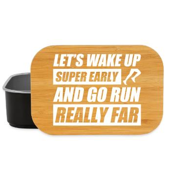 Let's wake funny running jogging runner - Lunch Box - black - Front