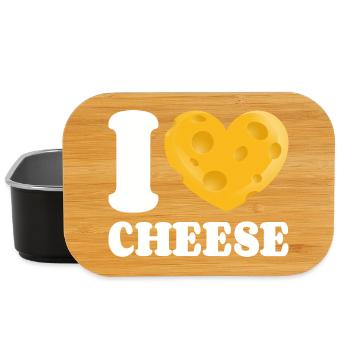 J’adore le fromage J’adore le fromage Un amateur de fromage Accro au fromage - Boîte à goûter - noir - Devant