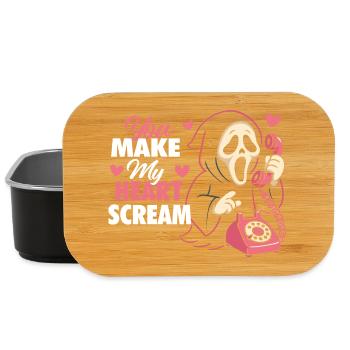 You Make My Heart Scream Cute Funny Valentine Love - Lunch Box - black - Front