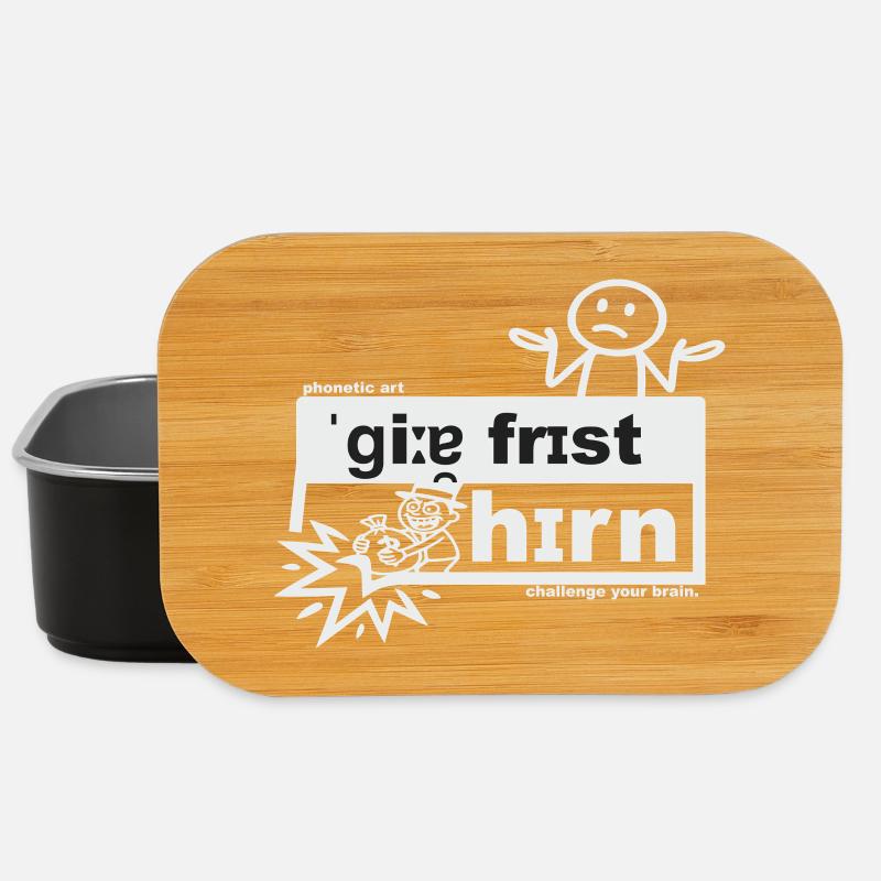 Gier frisst Hirn - phonetic art - Lunch Box - Schwarz