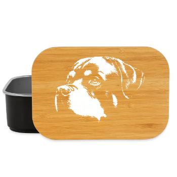Hund Rott Silhouette Schwarz-Weiß - Lunch Box - Schwarz - Vorne