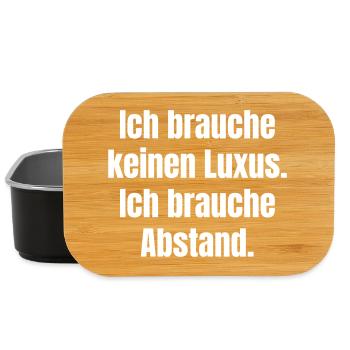 Ich brauche Abstand statt Luxus - Lunch Box - Schwarz - Vorne