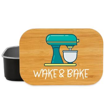 Aufwachen und Backen - Lunch Box - Schwarz - Vorne